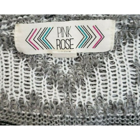 Pink Rose Gray Hooded Sweater Cardigan XL EUC - Picture 3 of 3